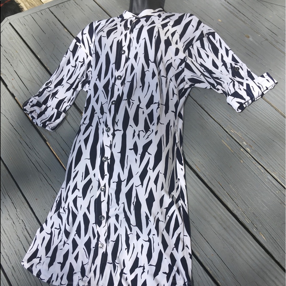 Laundry by Shelli Segal Bamboo print shirt dress 6
